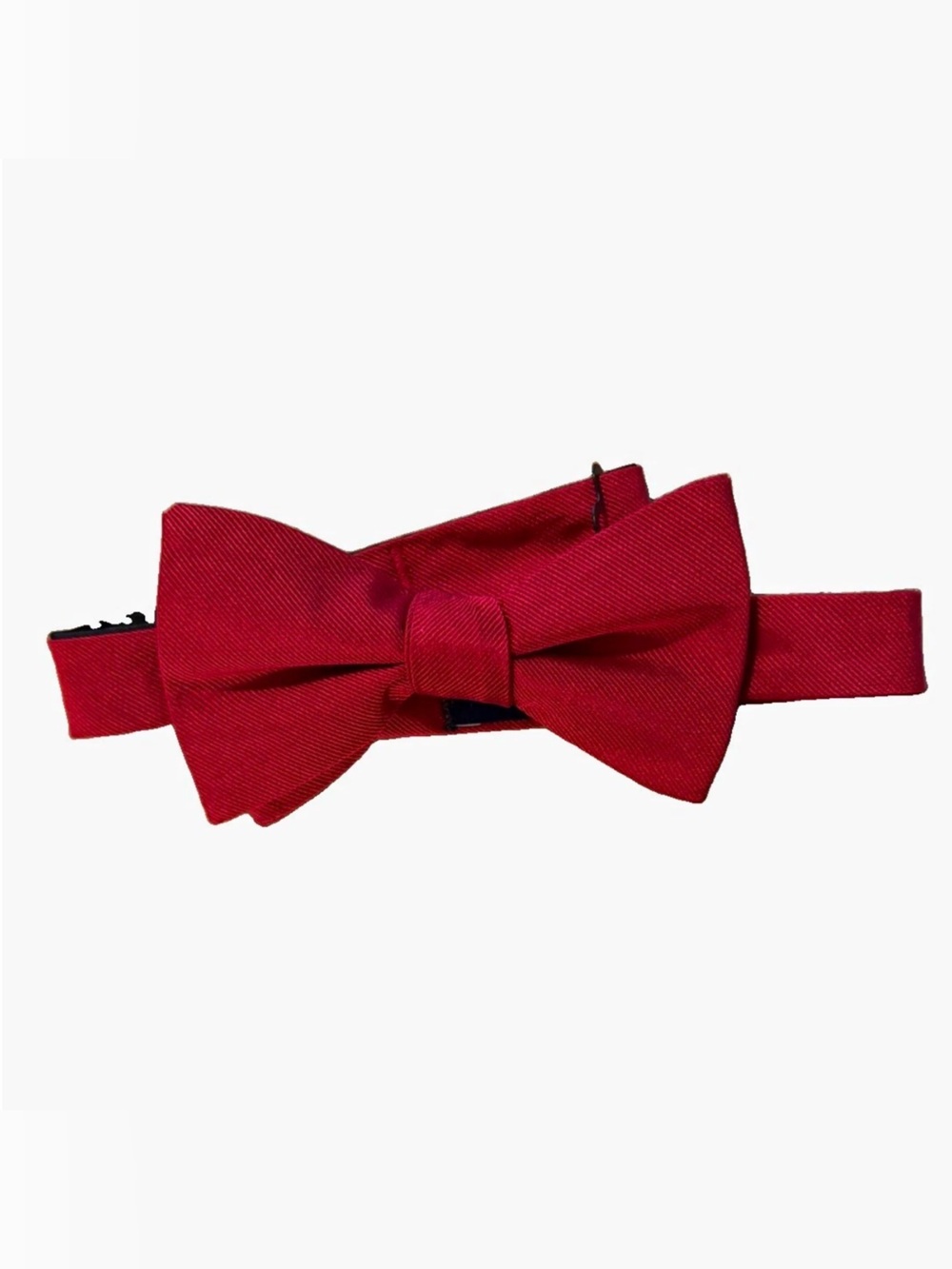 Tommy Hilfiger 100% Silk Bow Tie Solid Red Twill Men's Pre Tied Formal